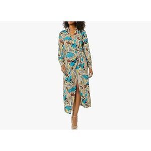 NEW TEREA Women's Raina Draped Crossover Maxi Dress M